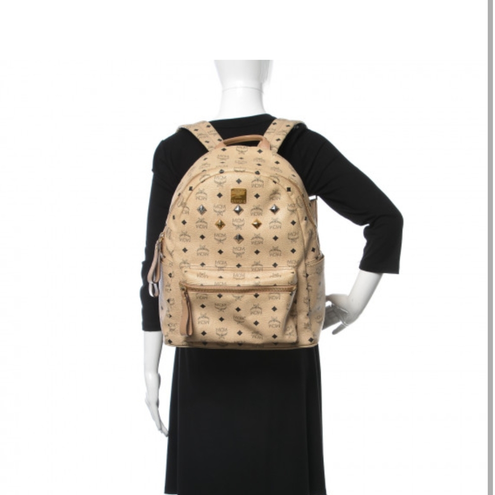 MCM Beige Monogram Backpack